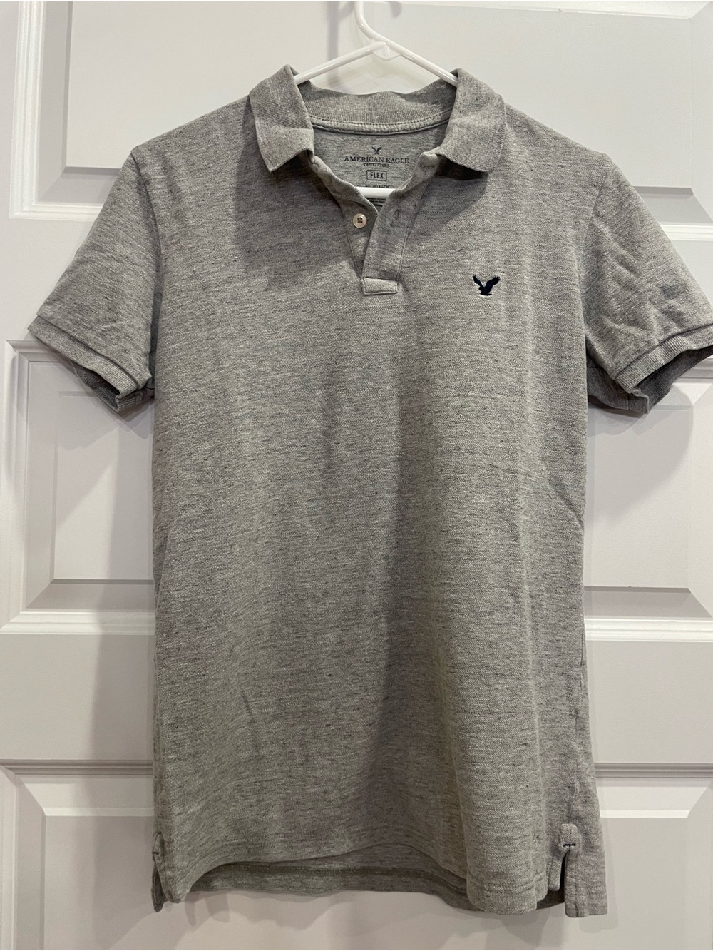 American Eagle Outfitters Men’s Gray Polo with Navy Logo
